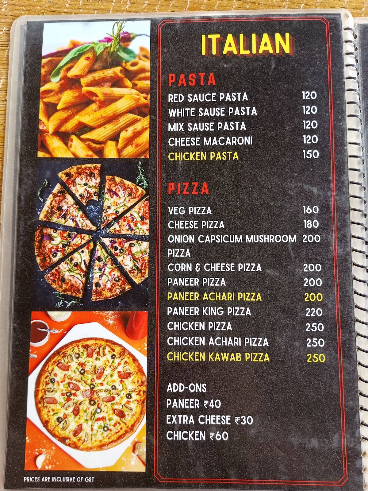 Meghna Chandak menu