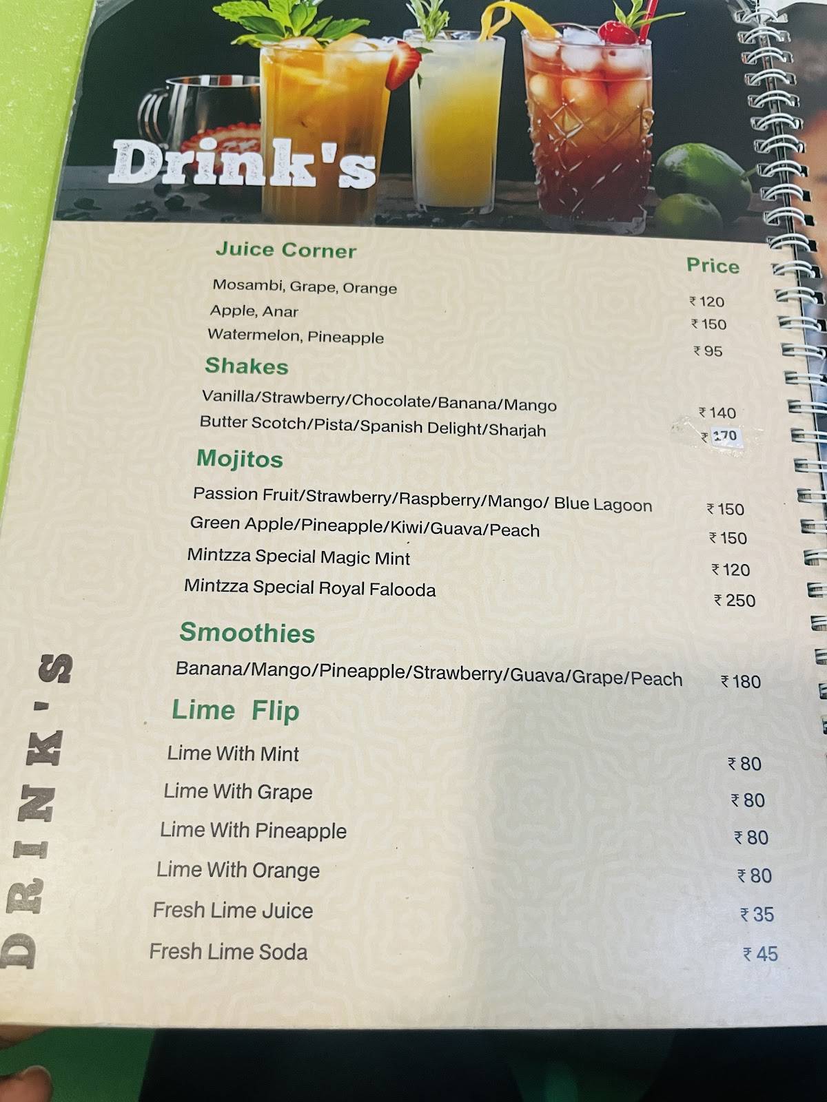 Mintzza Food Mall menu