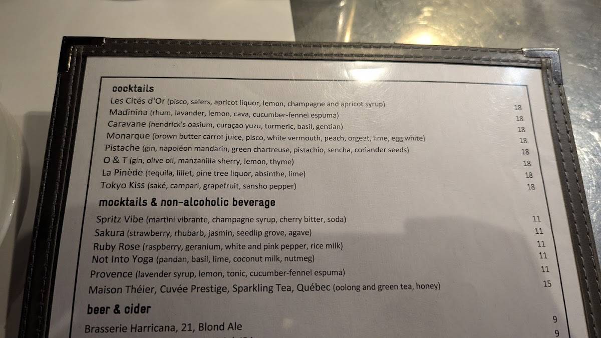 Menu de Monarque