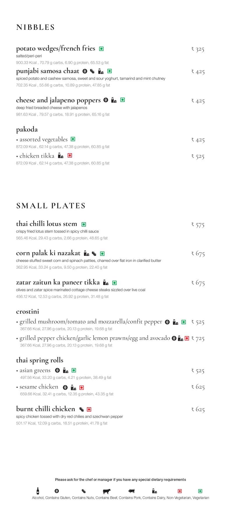 Monsoon menu