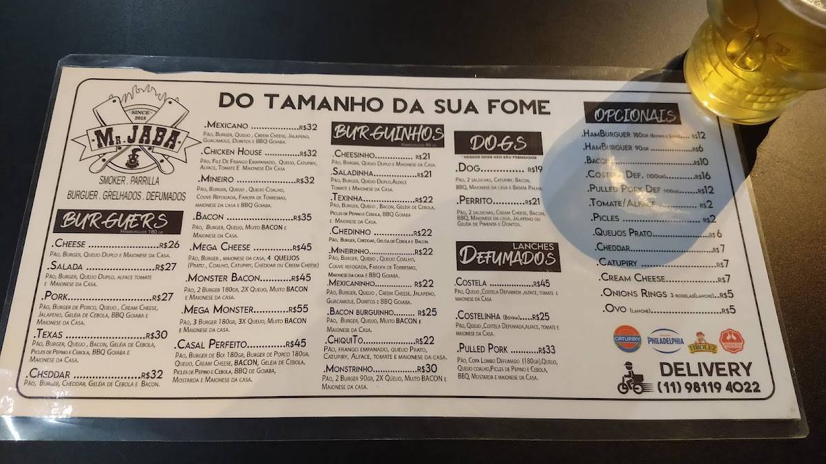Mr. Jaba cardápio