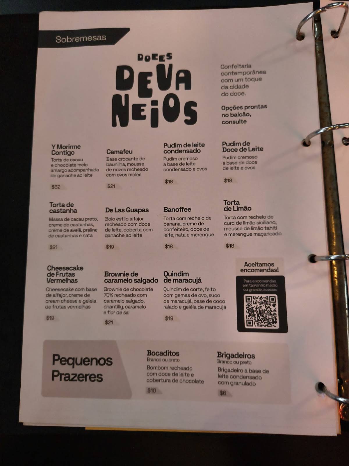 NAVE cardápio