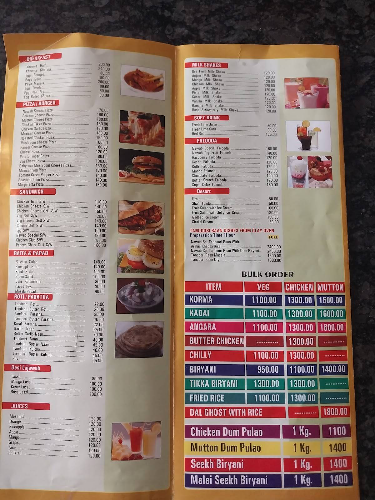Nawab's Kitchen menu