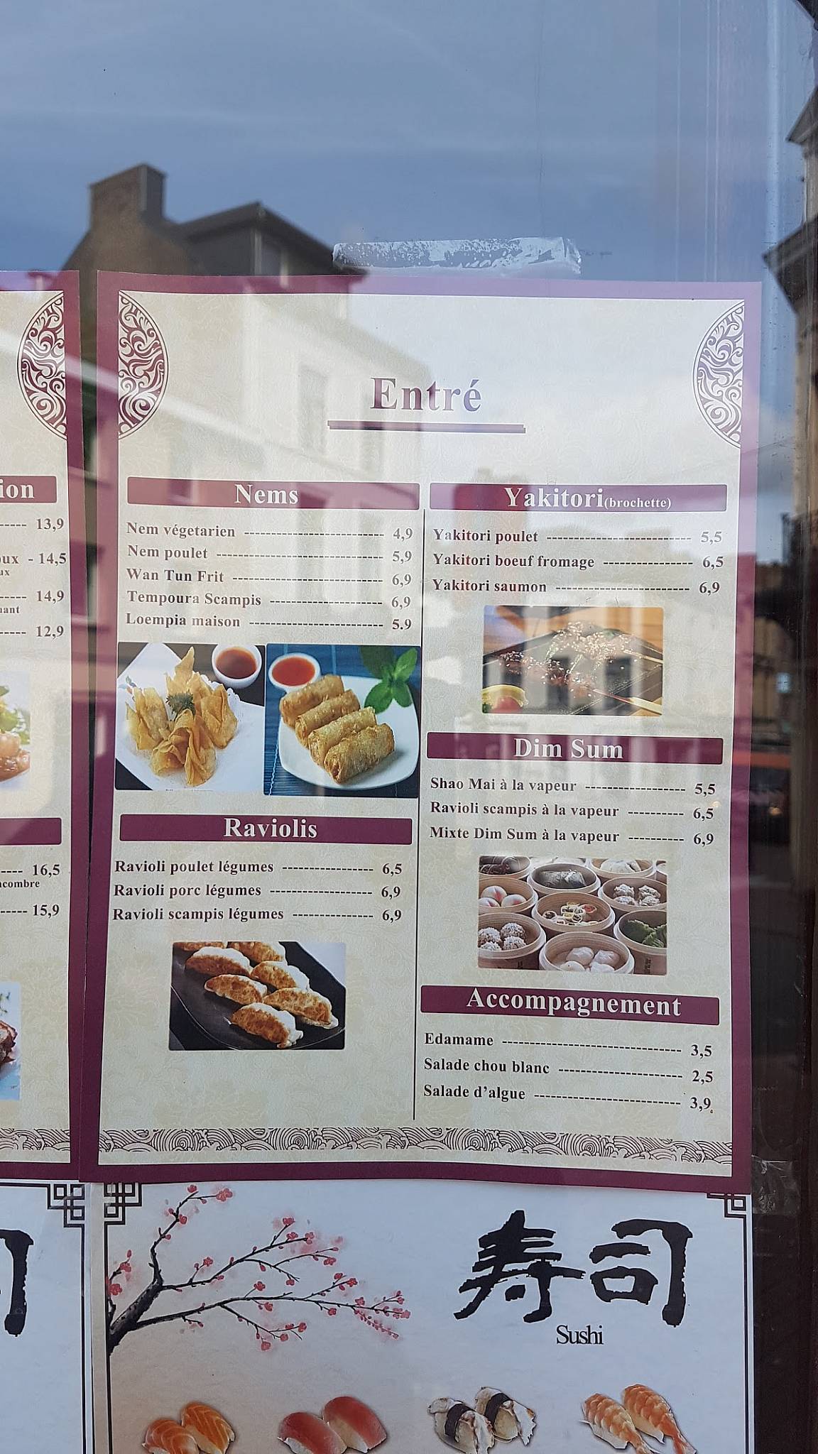 Menu de Nouille et Riz