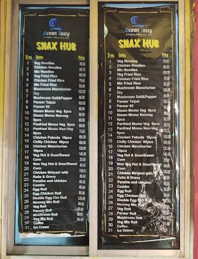 Ocean Tasty menu