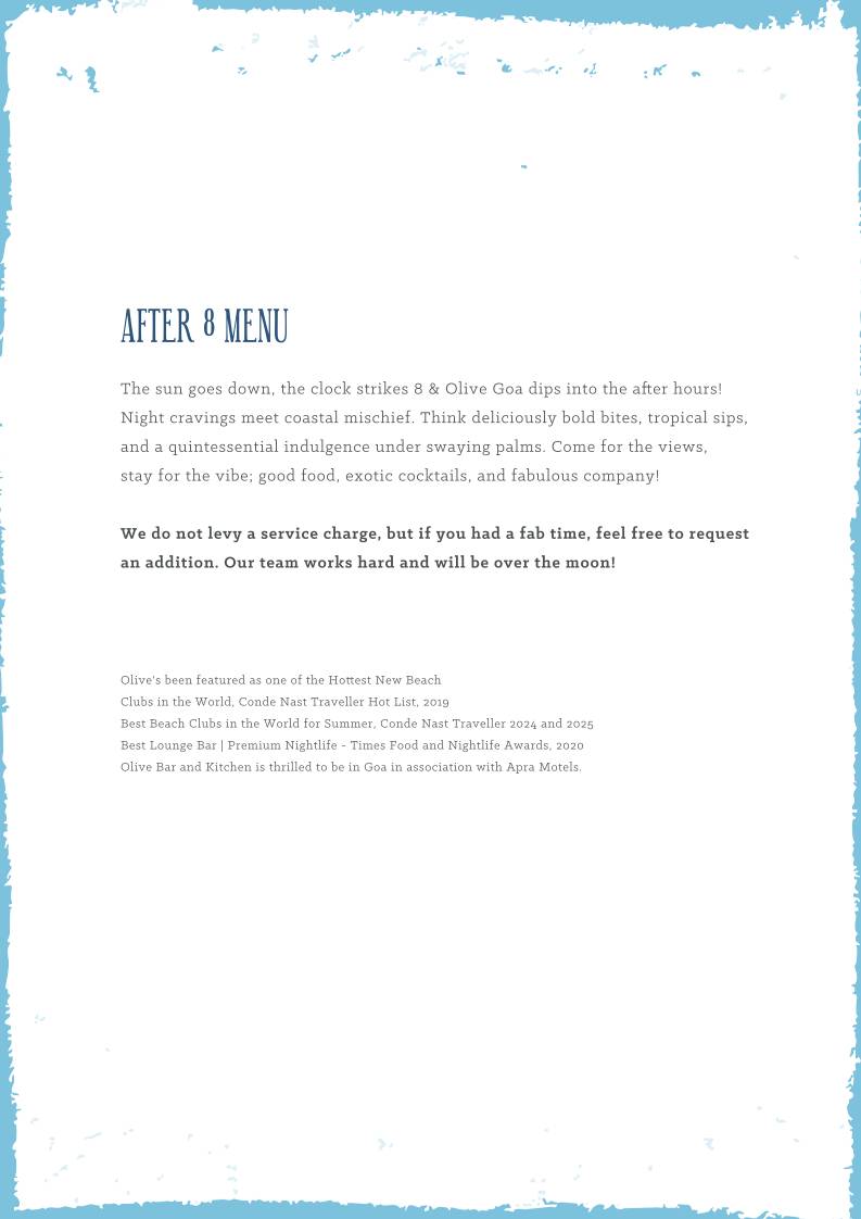 Olive Bar & Kitchen menu