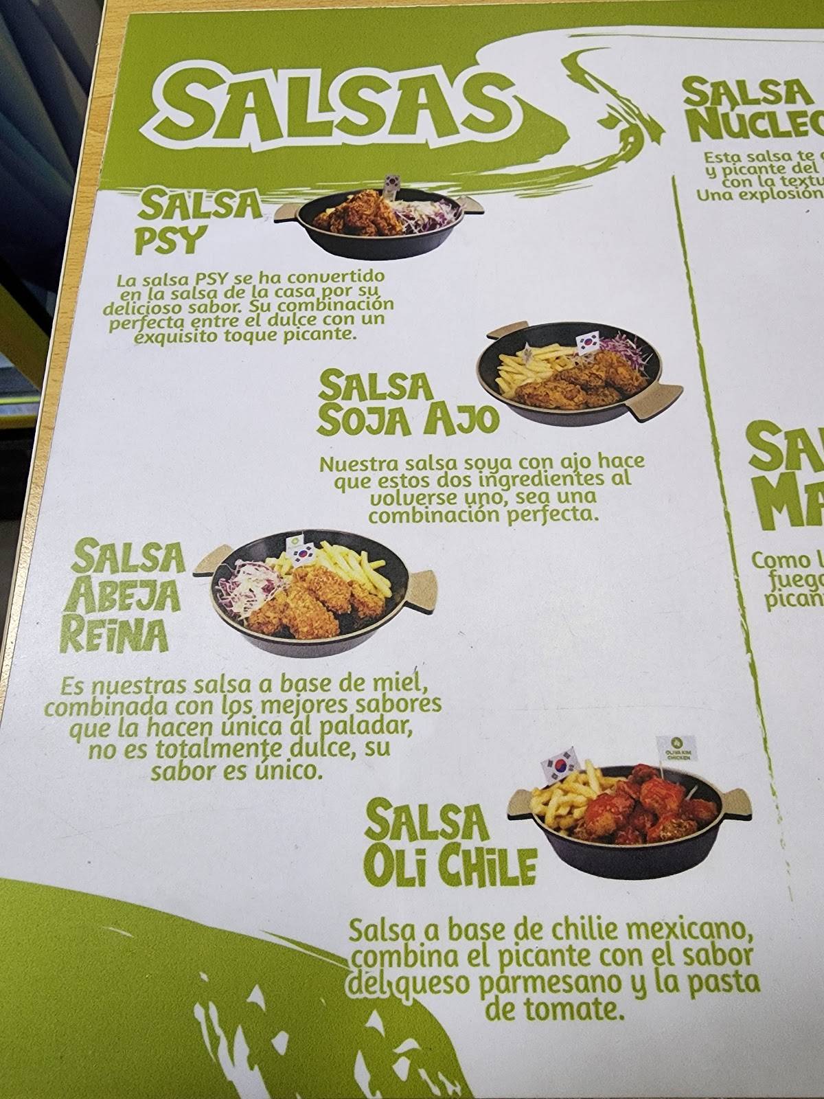 Menu at Oliva Kim Chicken restaurant, Bogotá, Av. Cra 19 #136-38 Local 105 E