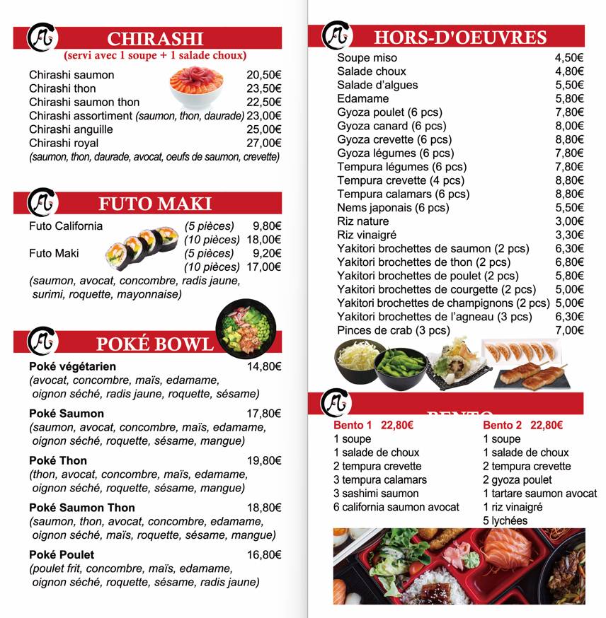 Menu de Osaka