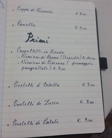 Menu di Osteria Fuori Porta 2 