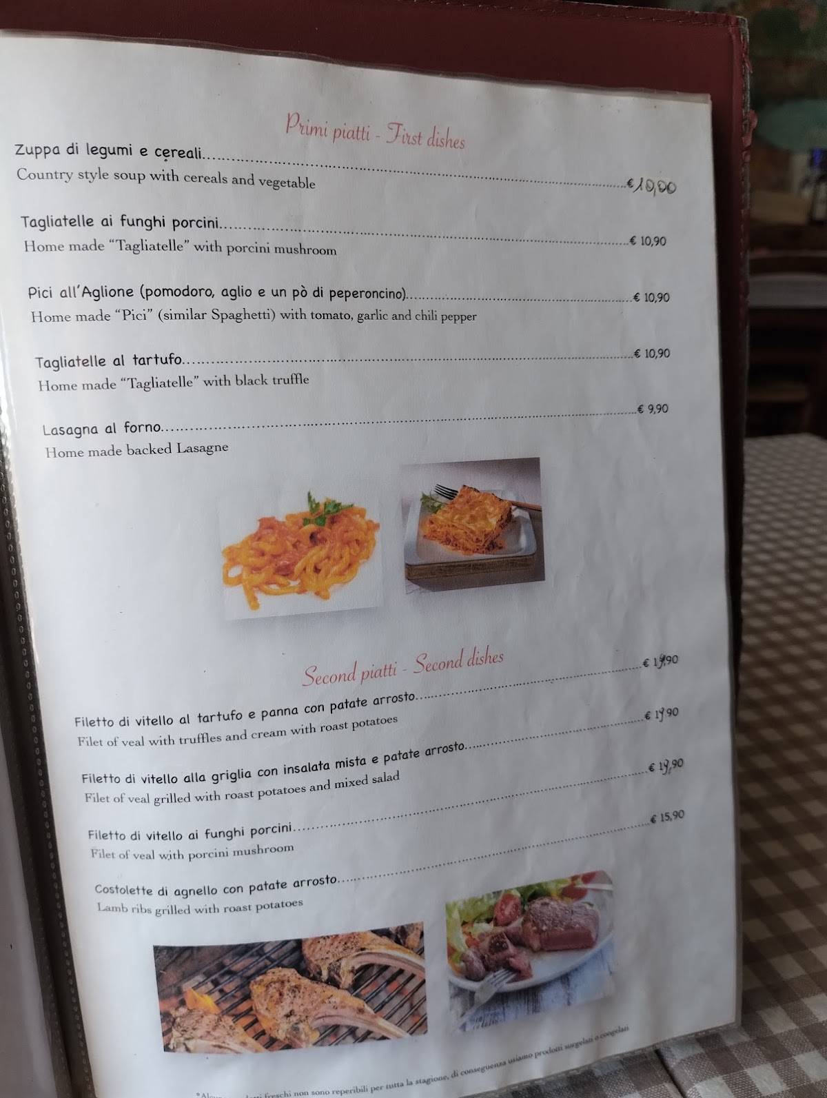 Menu di Osteria Le Scalette 