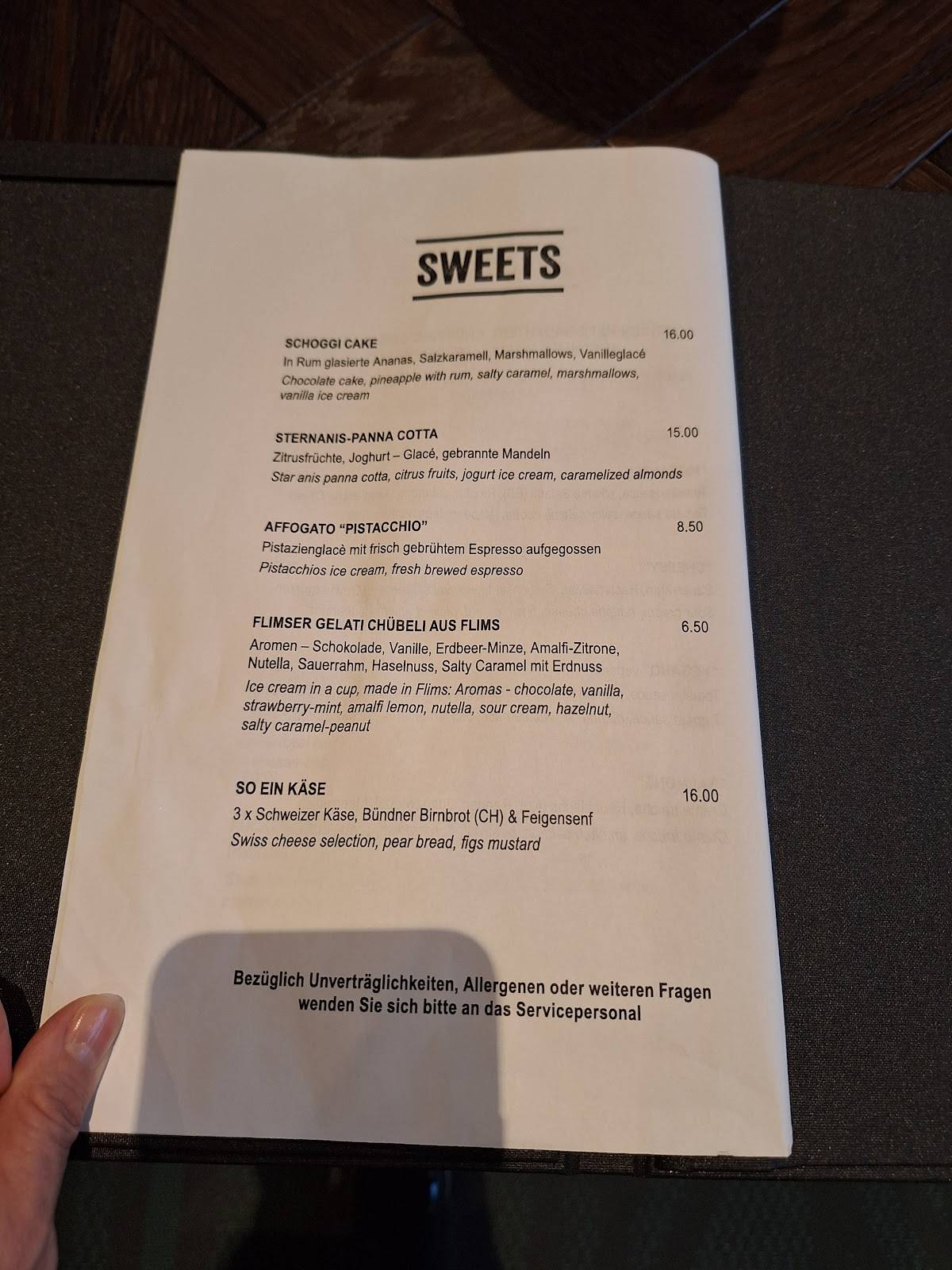 Menu di Restaurant PIZ 