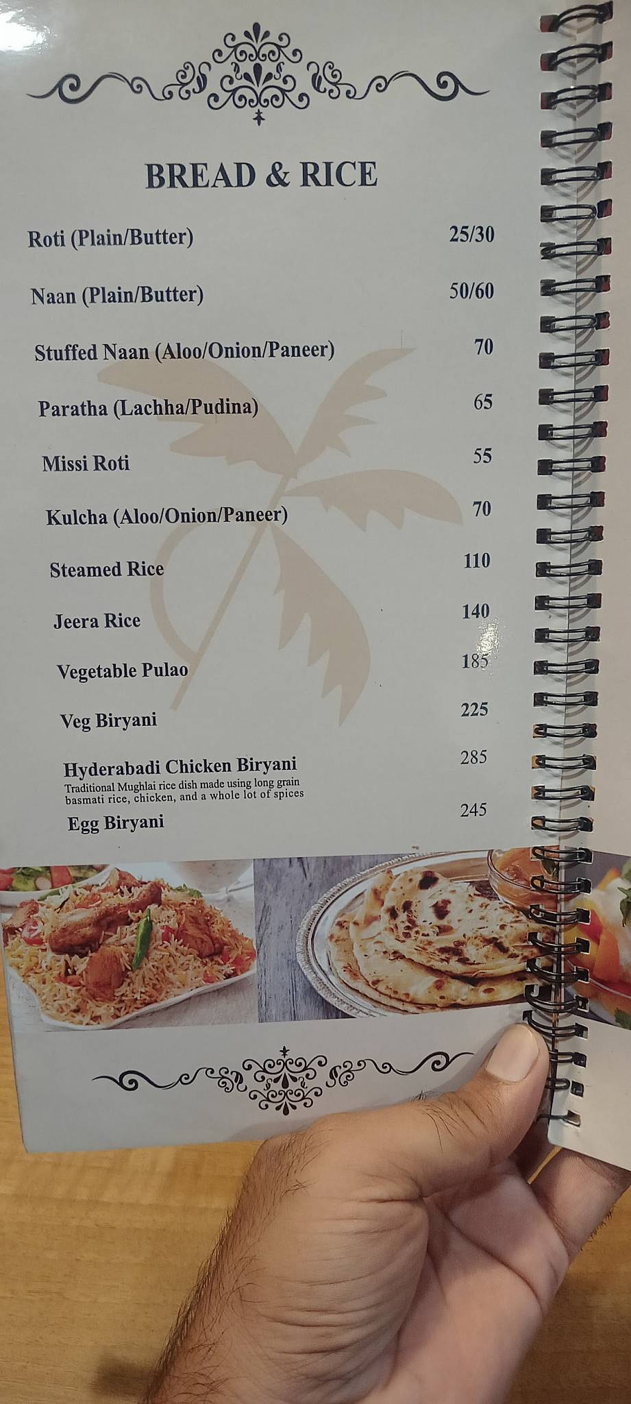 Palm Bistro menu