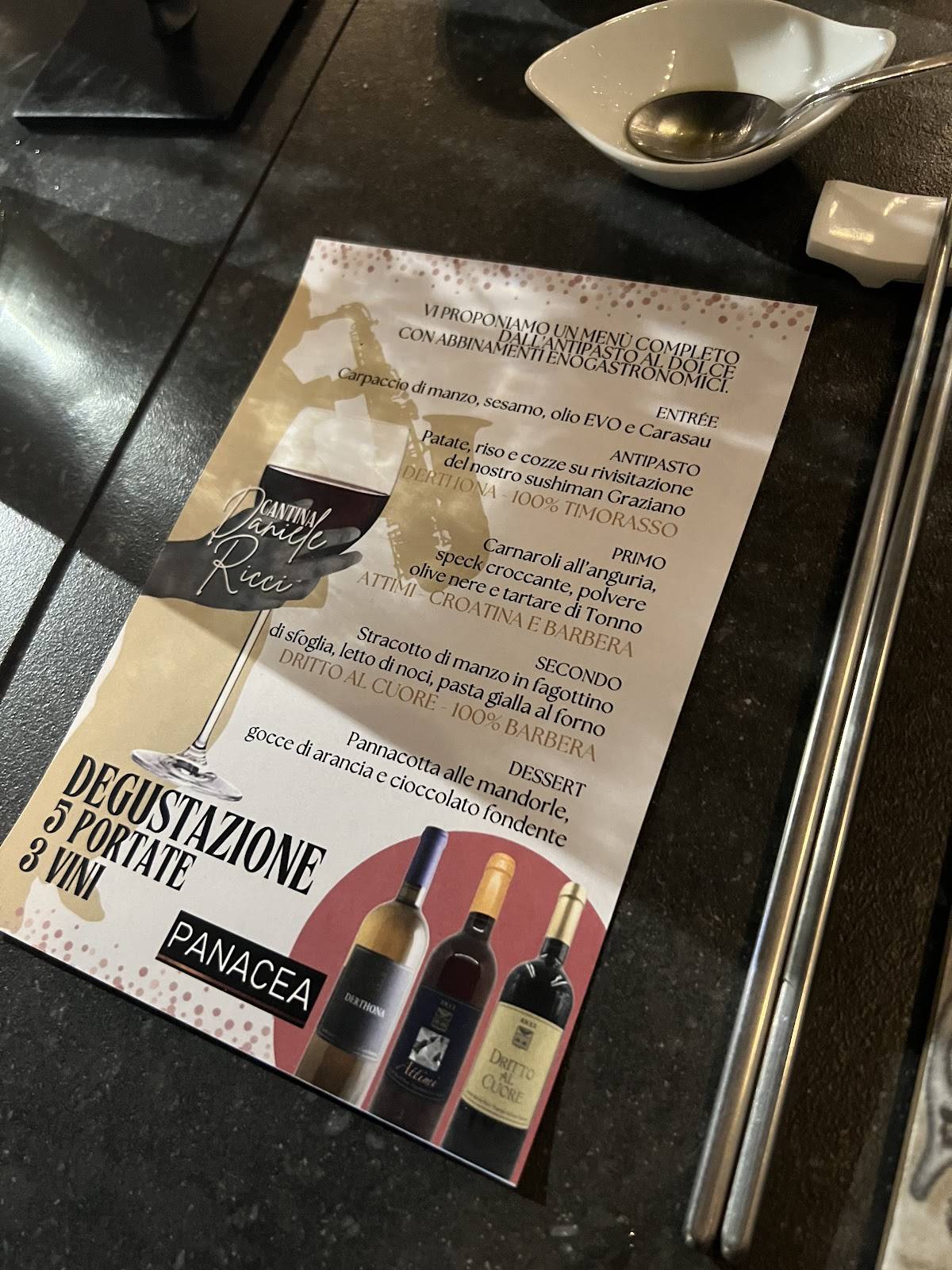 Menu di Panacea Ristorante 