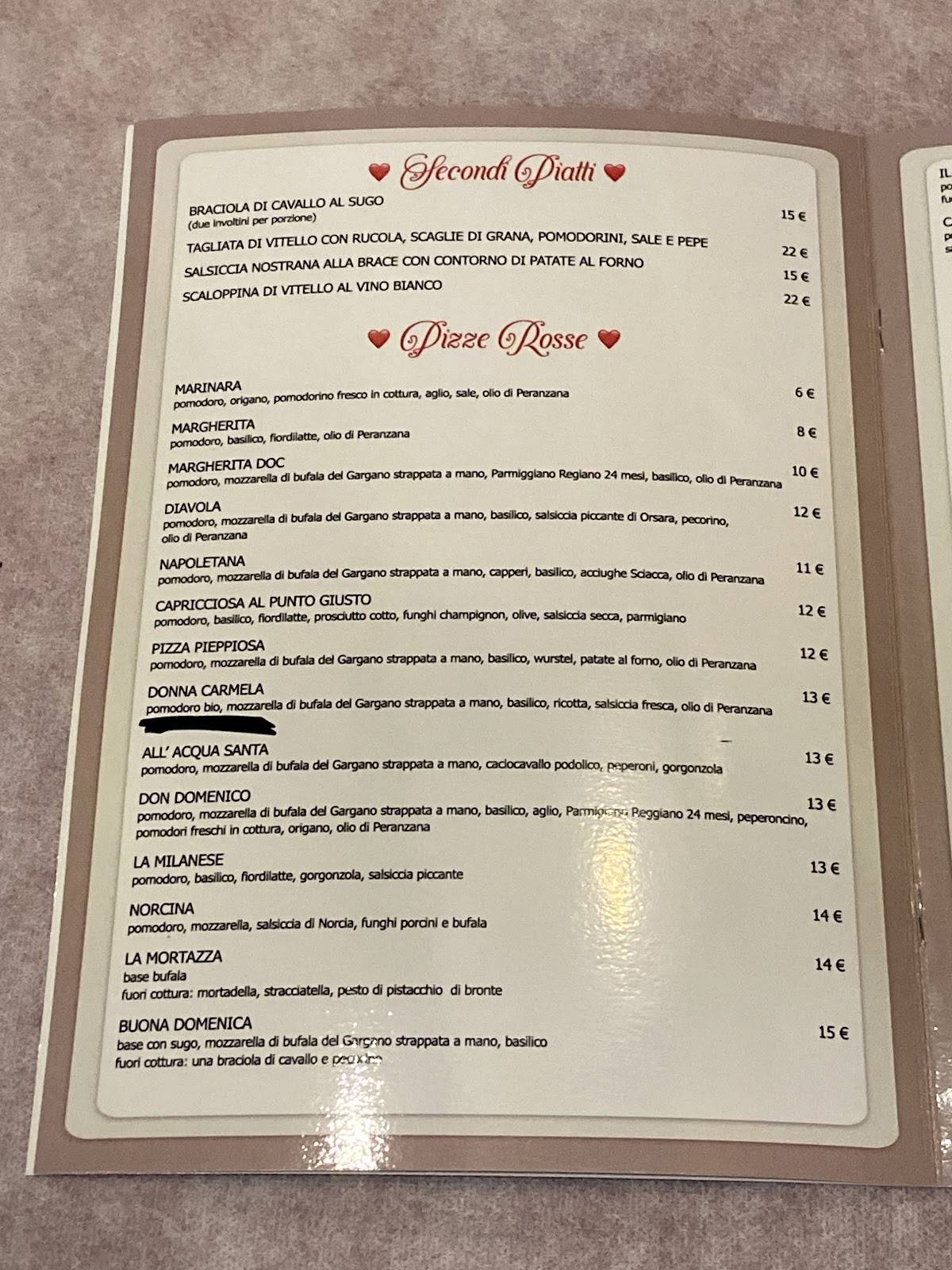 Menu di Pane e Salute Foggia 