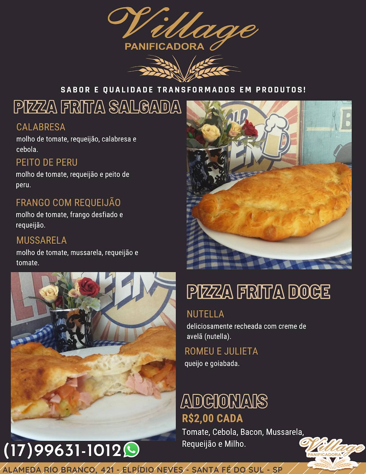 Panificadora Village cardápio