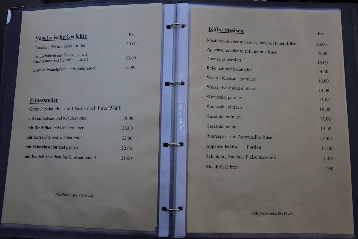Menu di Panorama Hotel Freudenberg AG 