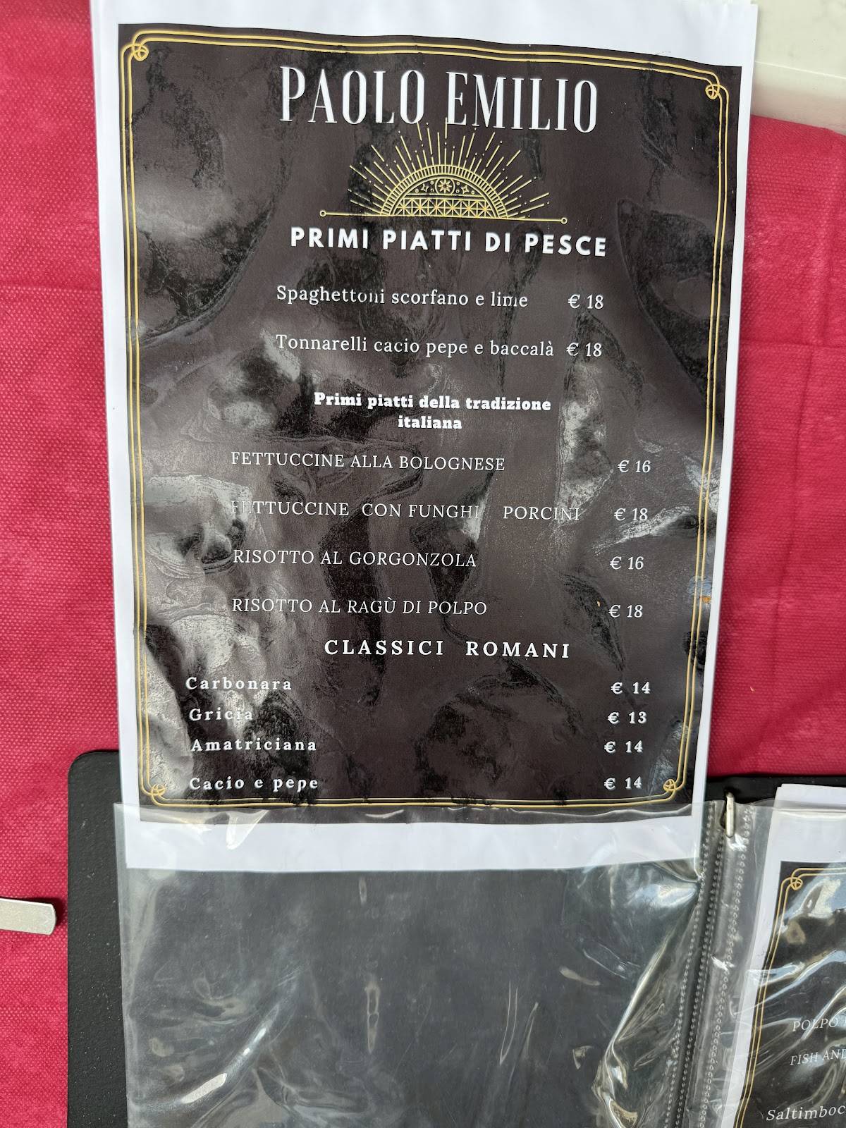 Menu di Paolo Emilio Ristorante & LoungeBar 
