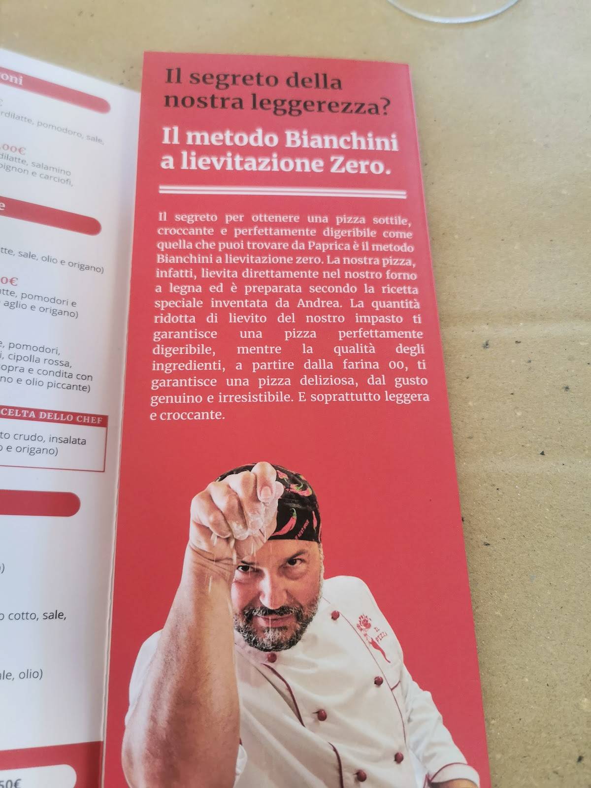 Menu di PIZZERIA PAPRICA 