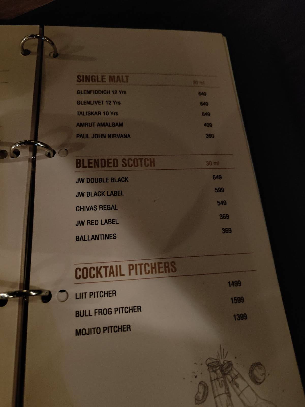 Parika Coastal Village Bar & Kitchen menu