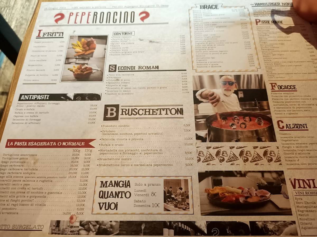 Menu di Peperoncino Ostia 