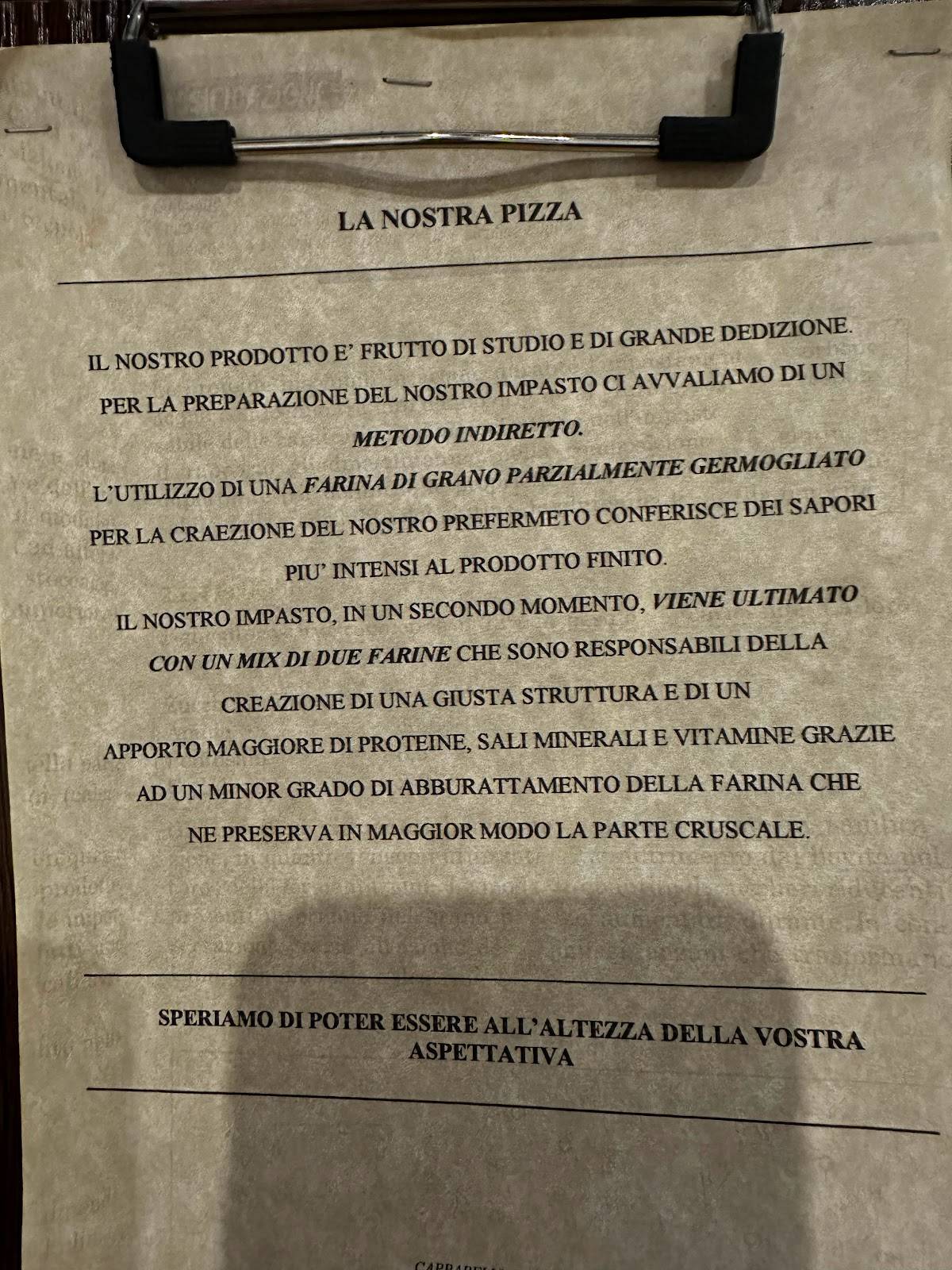 Menu di Pizzeria 52 Gradi 