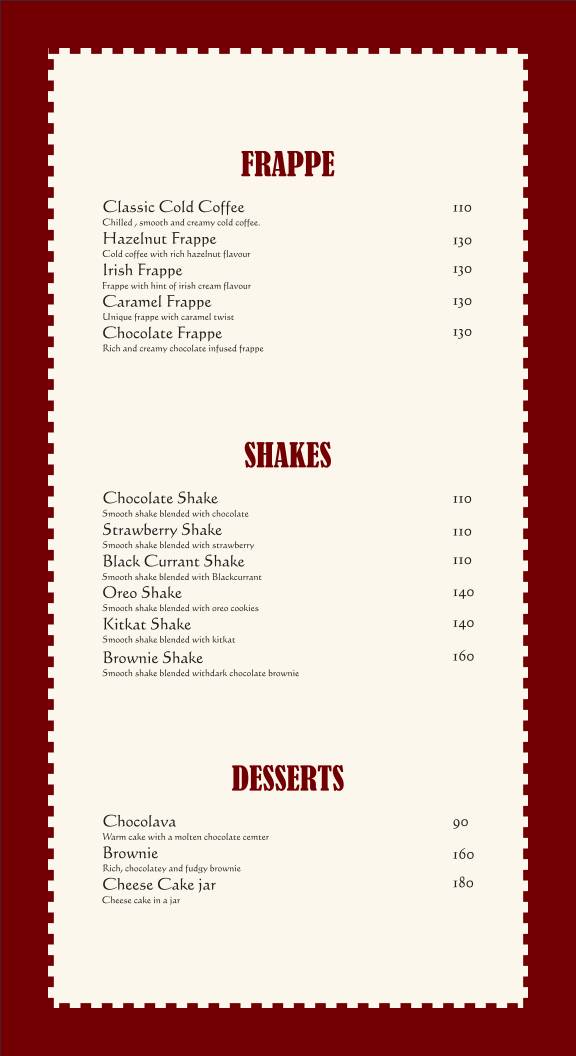 Pizza Fresca menu