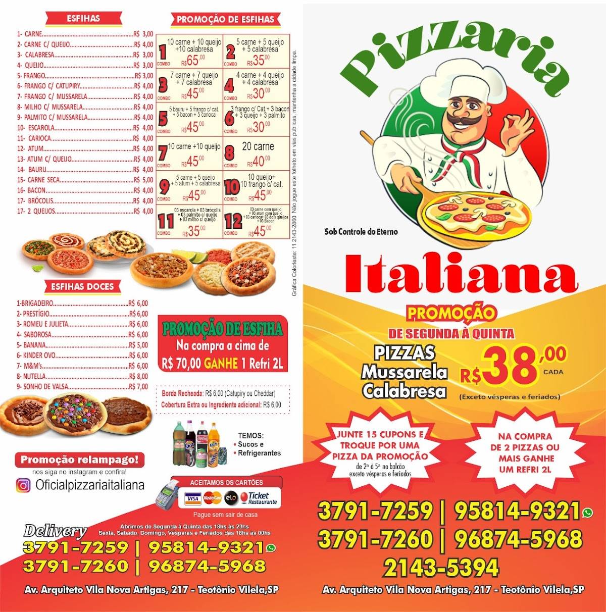 Pizzaria Italiana cardápio