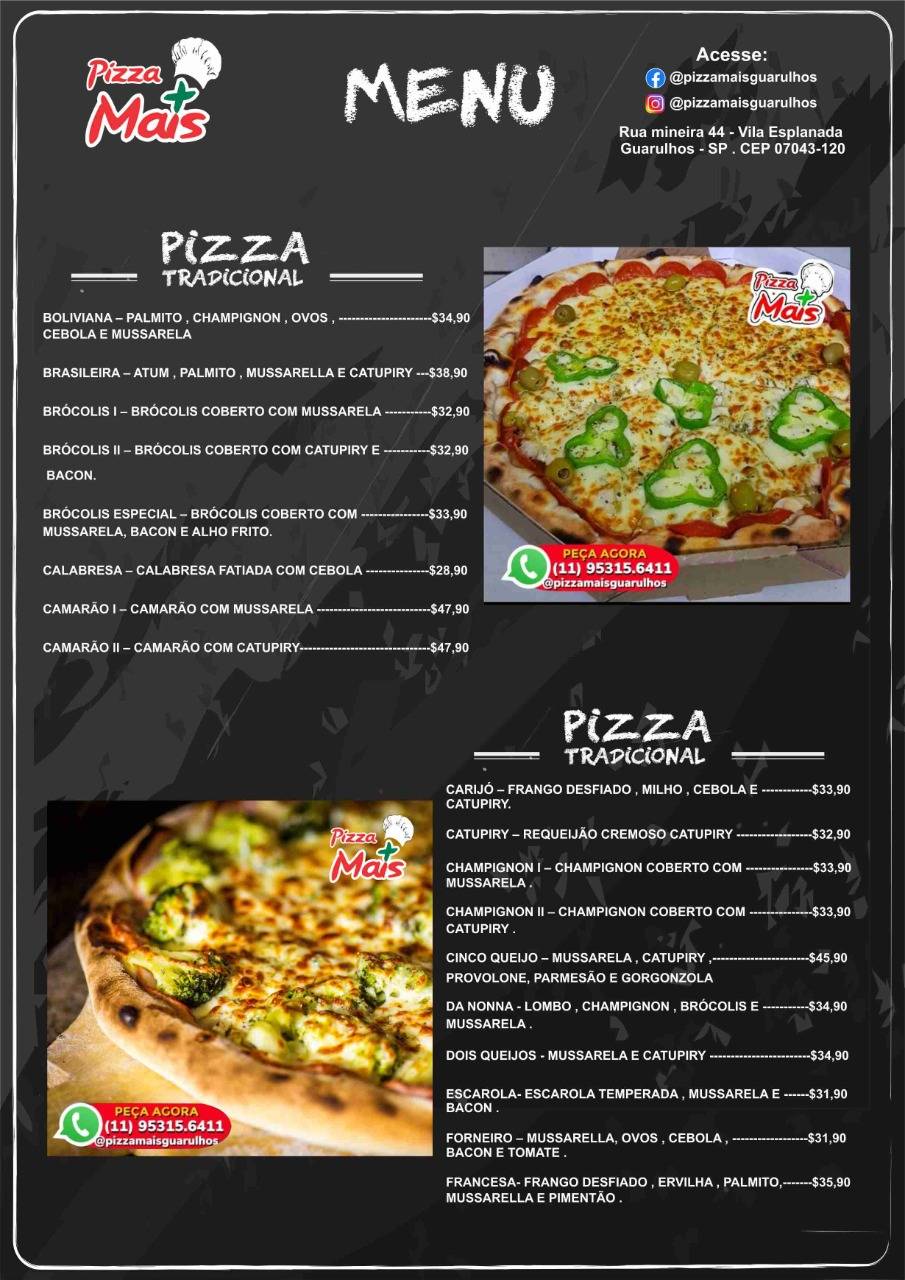 Pizzaria Pizza Mais cardápio