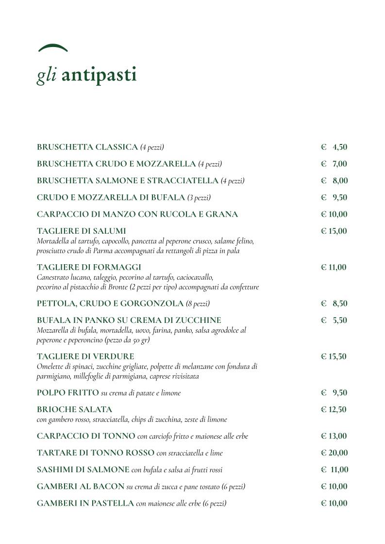 Menu di Pizzeria Vecchio Ponte 