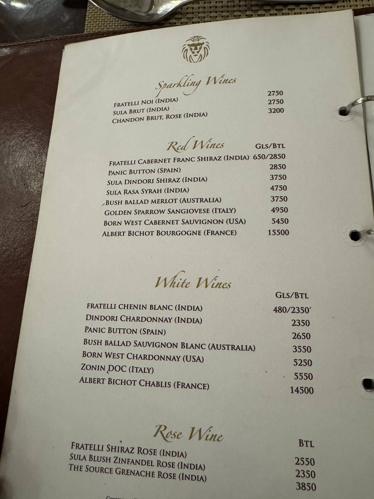 Punjab Grill Janpath menu