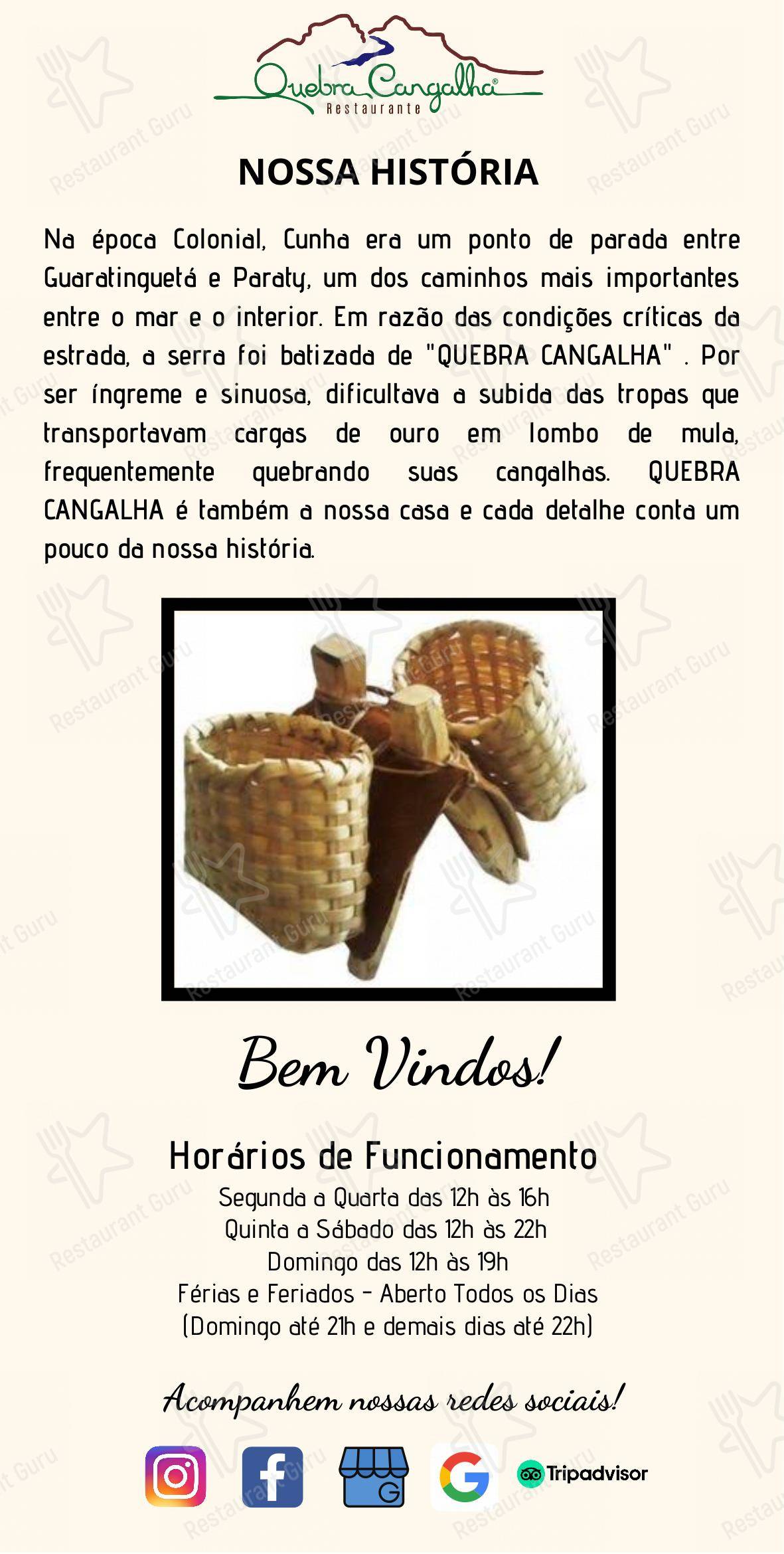 Quebra Cangalha - Menu bar