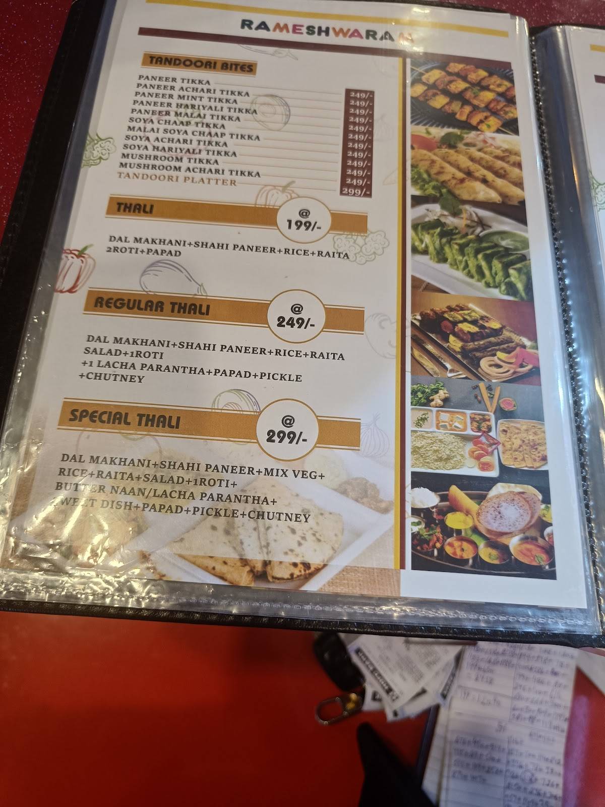Rameshwaram Daana Paani menu