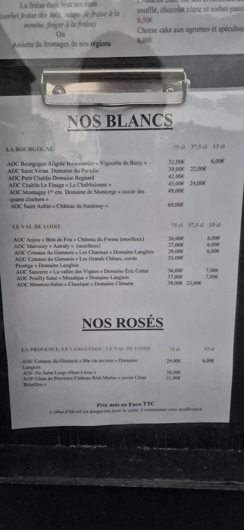 Menu de Ô Puits