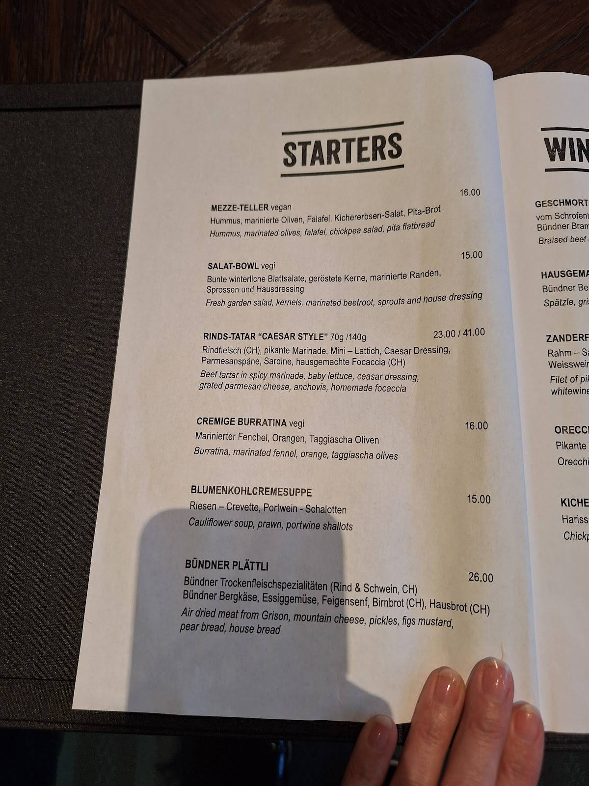 Menu di Restaurant PIZ 