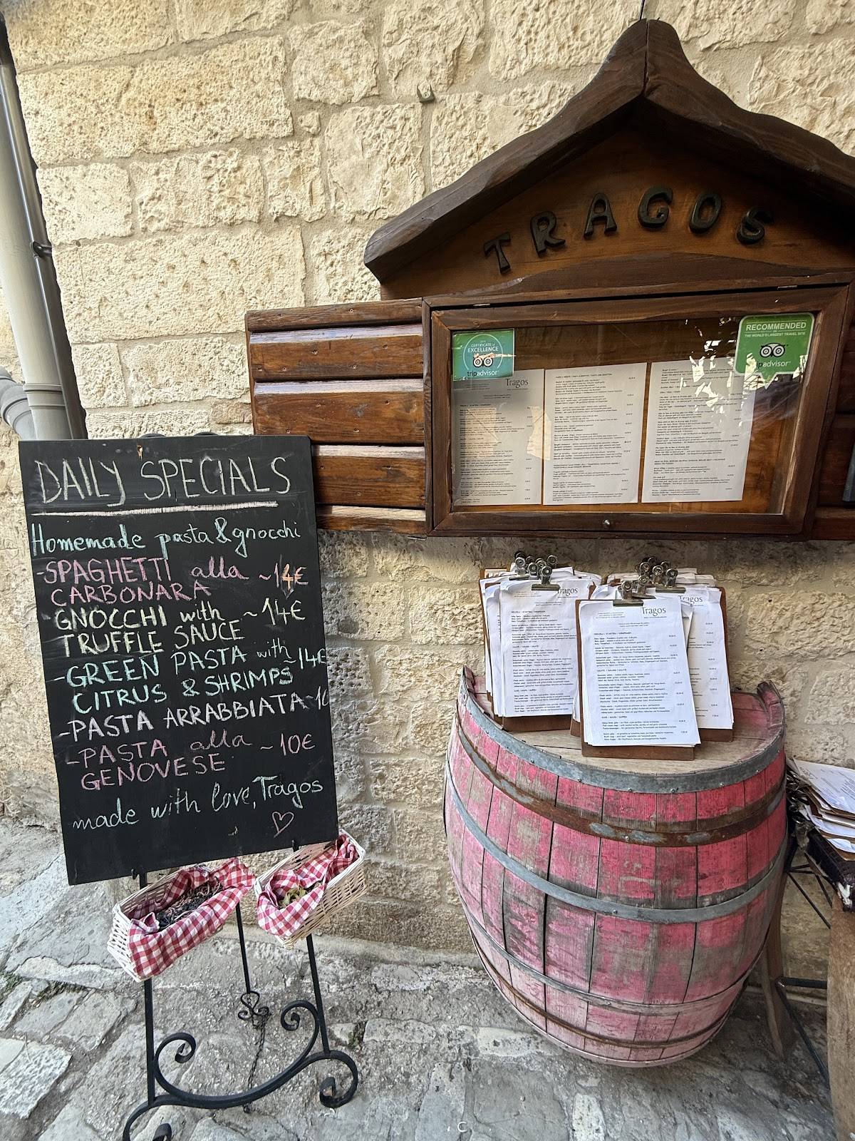 Menu di Restaurant Tragos 