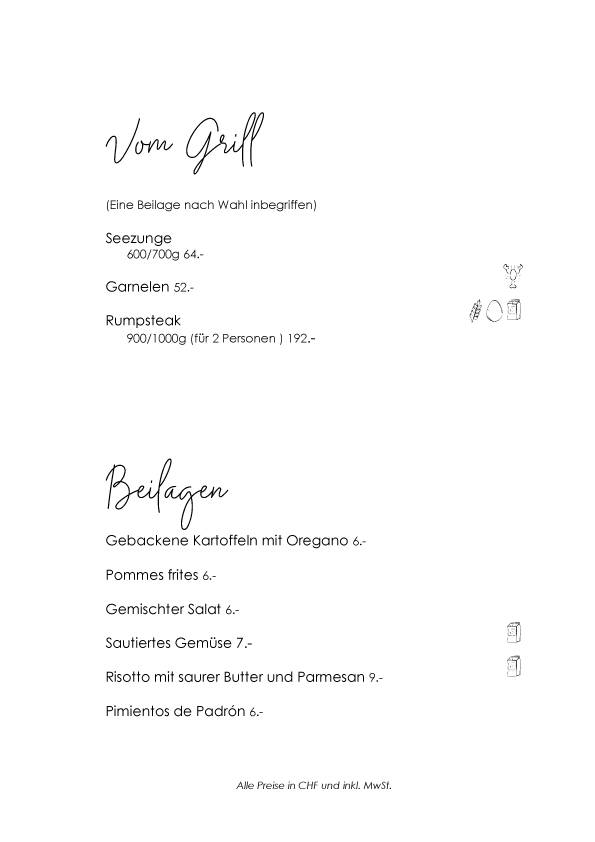 Menu di Restaurant VIVA St. Moritz 