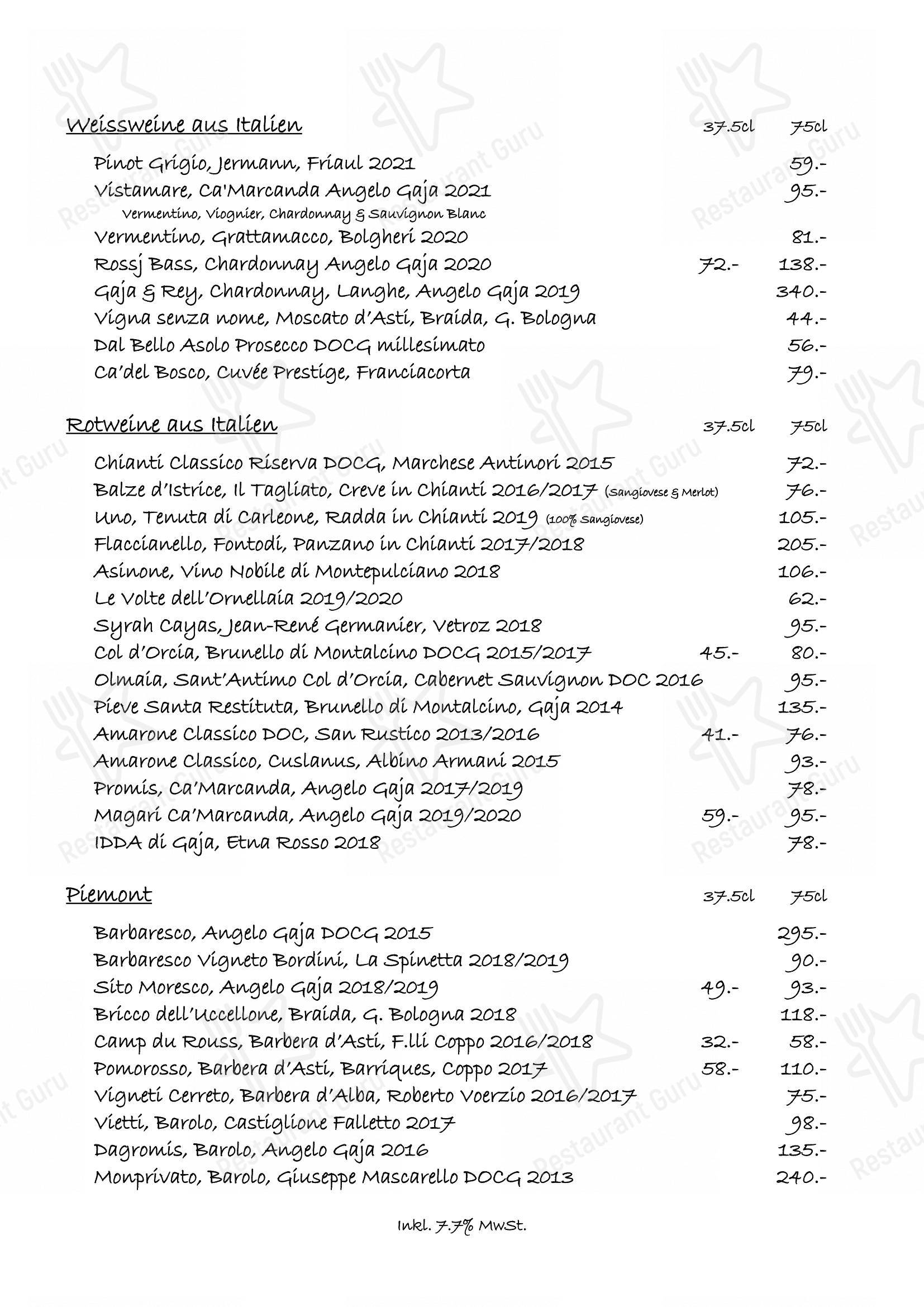 Menu per Restaurant Zum See ristorante