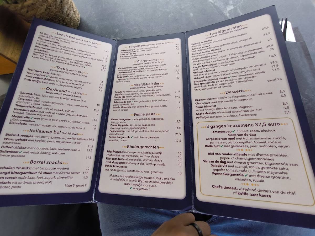 Menu de Restaurant l'Union