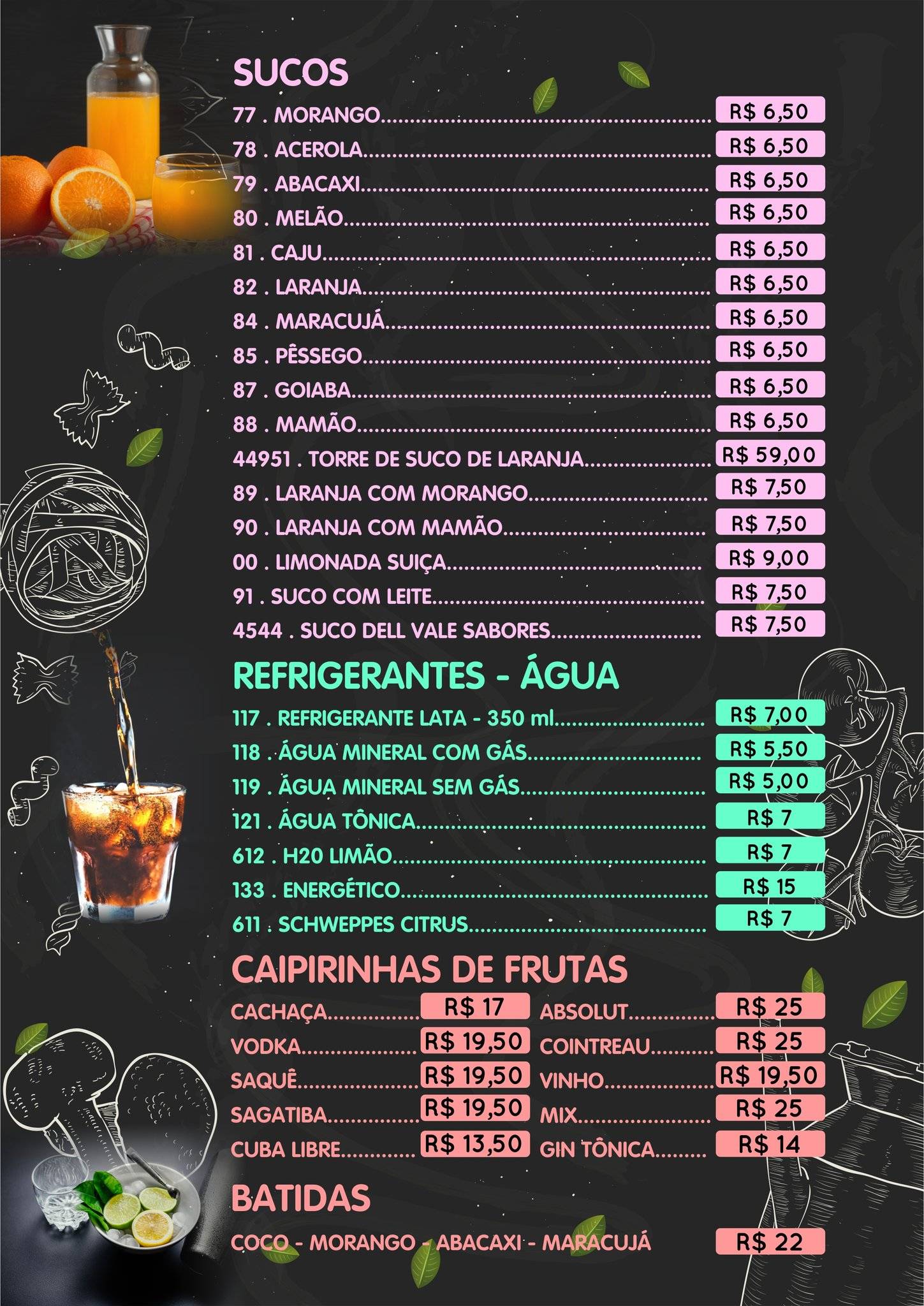Restaurante, Choperia e Pizzaria Fênix cardápio