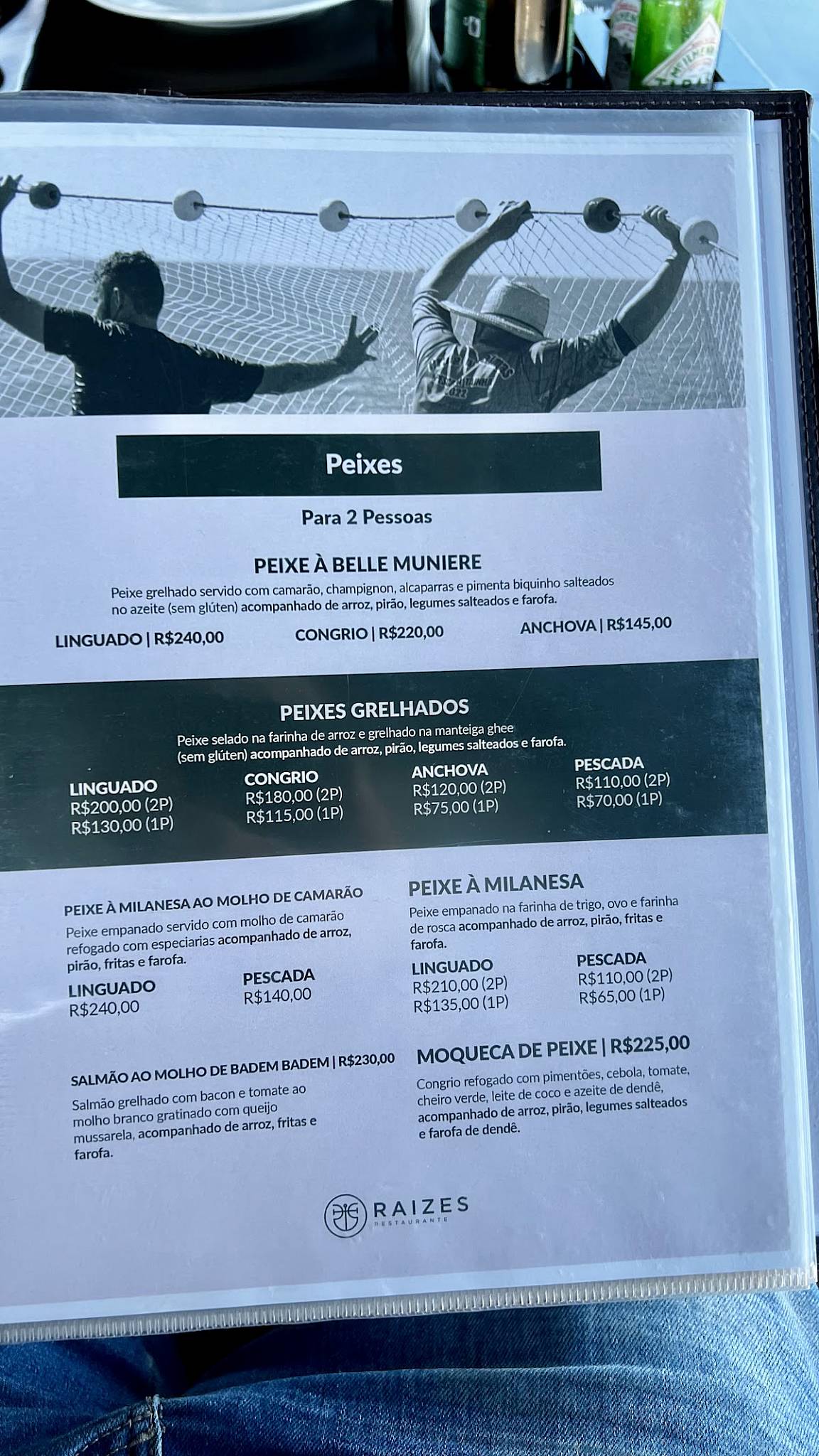 Restaurante Raizes cardápio