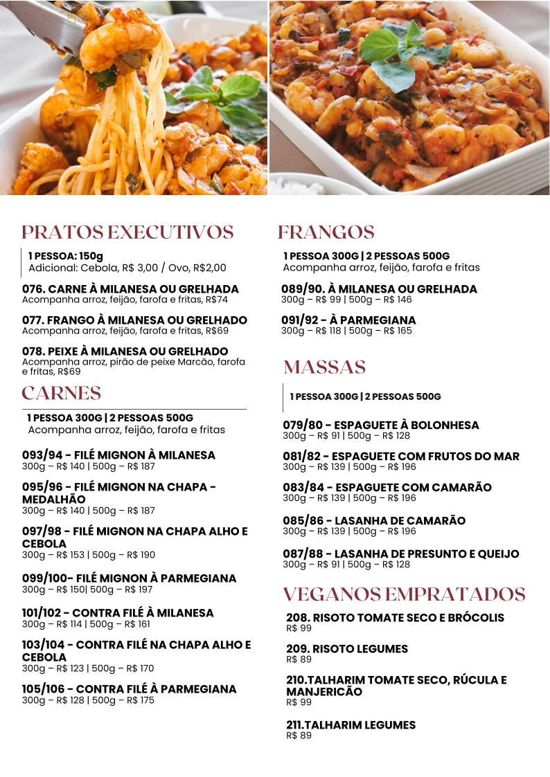 Restaurante e Pizzaria Marcão cardápio