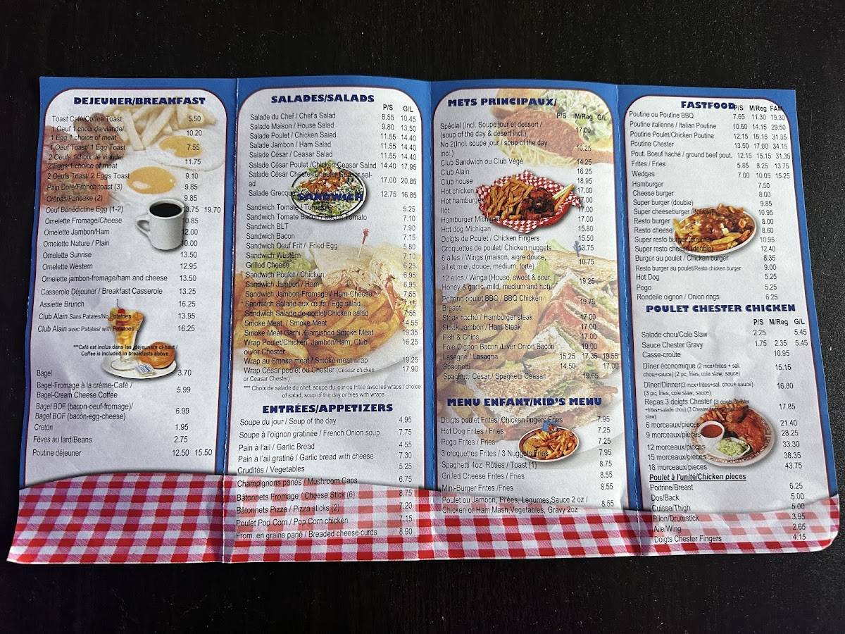 Menu de Restaurant Restoroute