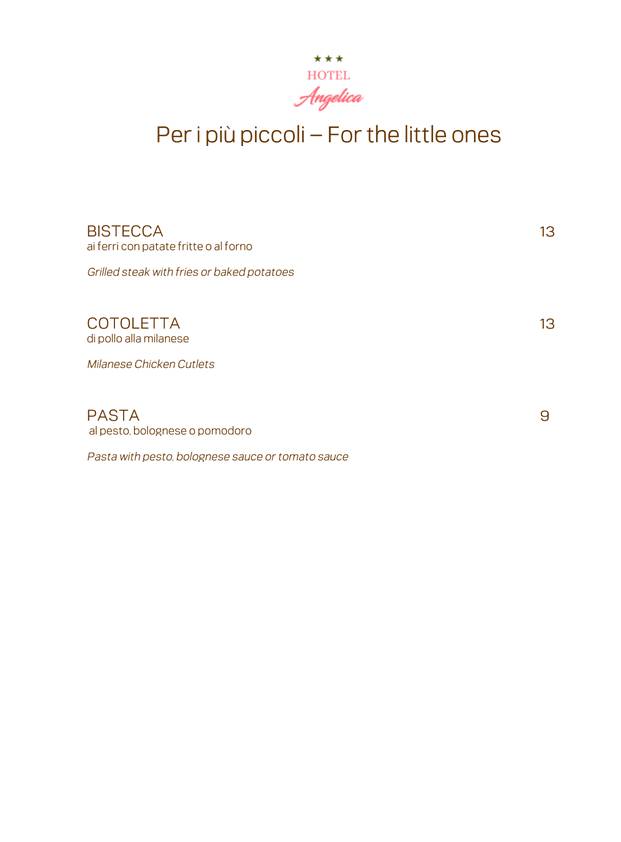 Menu di Ristorante Angelica 