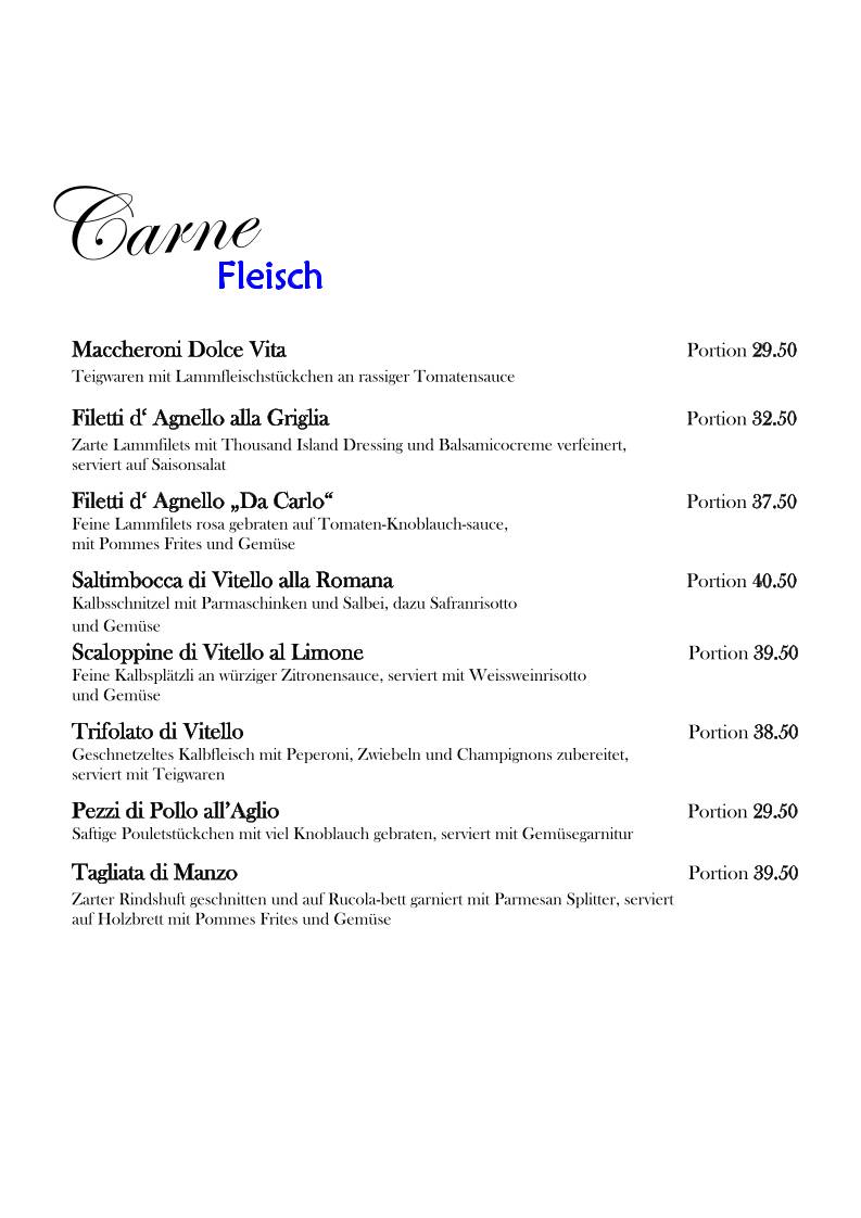 Menu di Ristorante Da Carlo 
