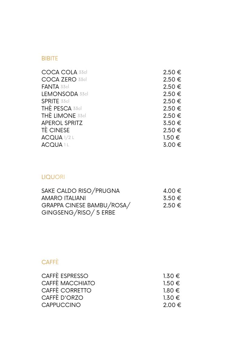 Menu di Ristorante Drago D'oro 