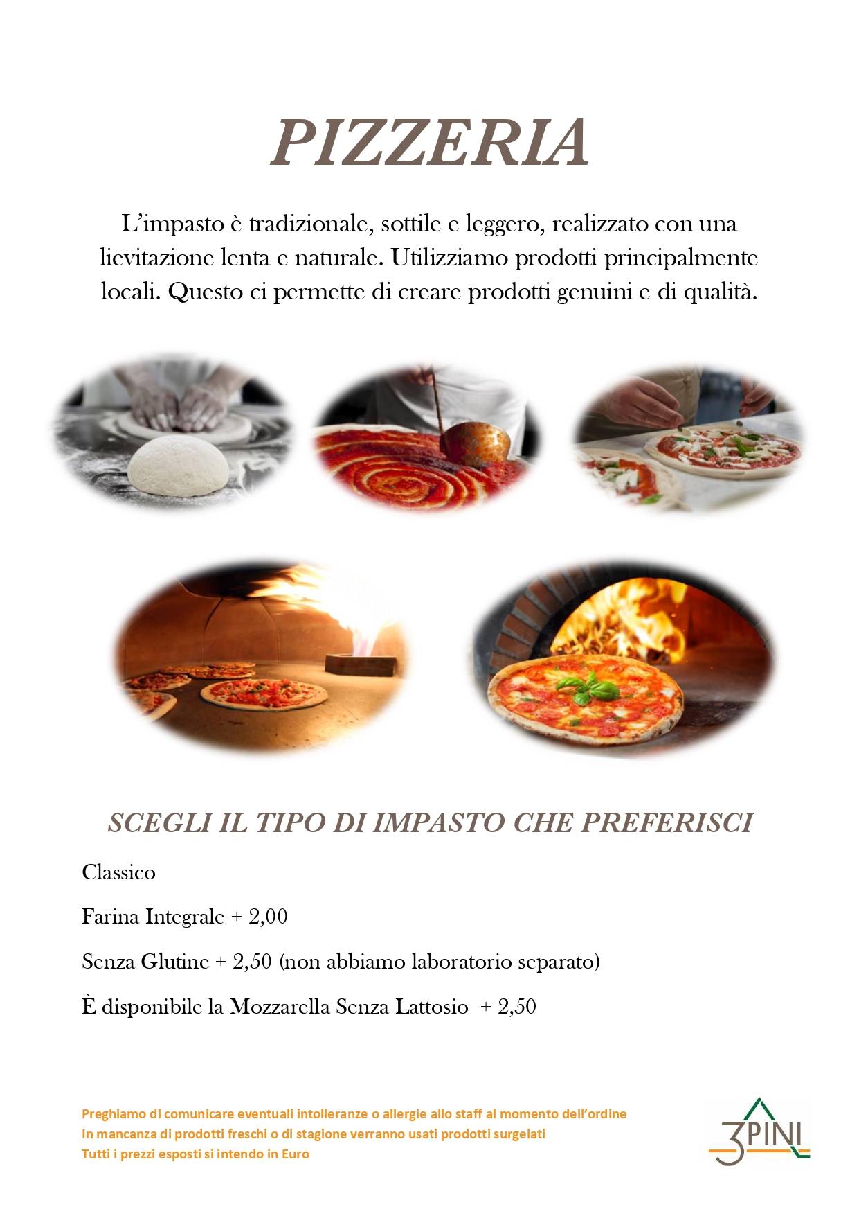 Menu di Ristorante Pizzeria Bar Tre Pini 