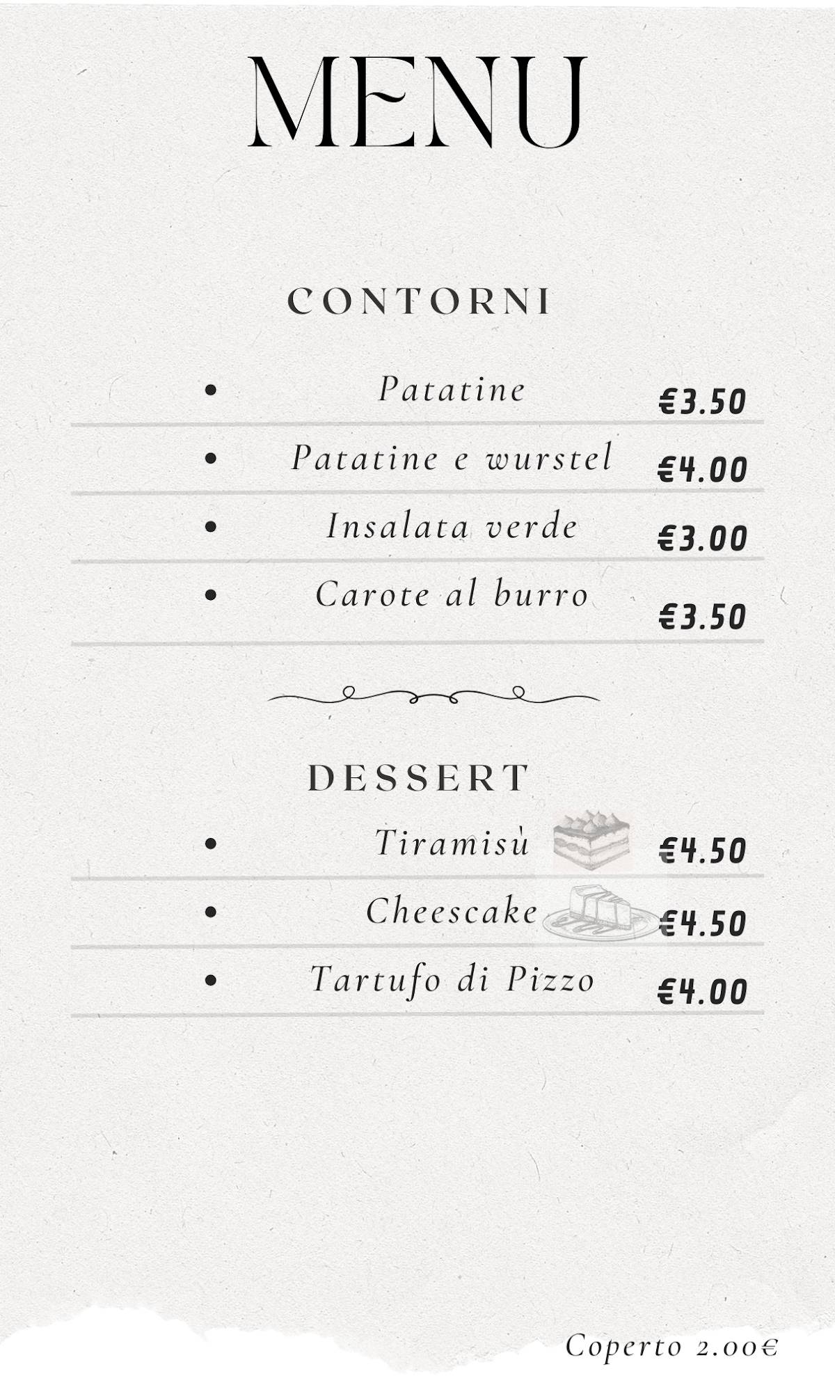 Menu di Ristorante Pizzeria Cristian 