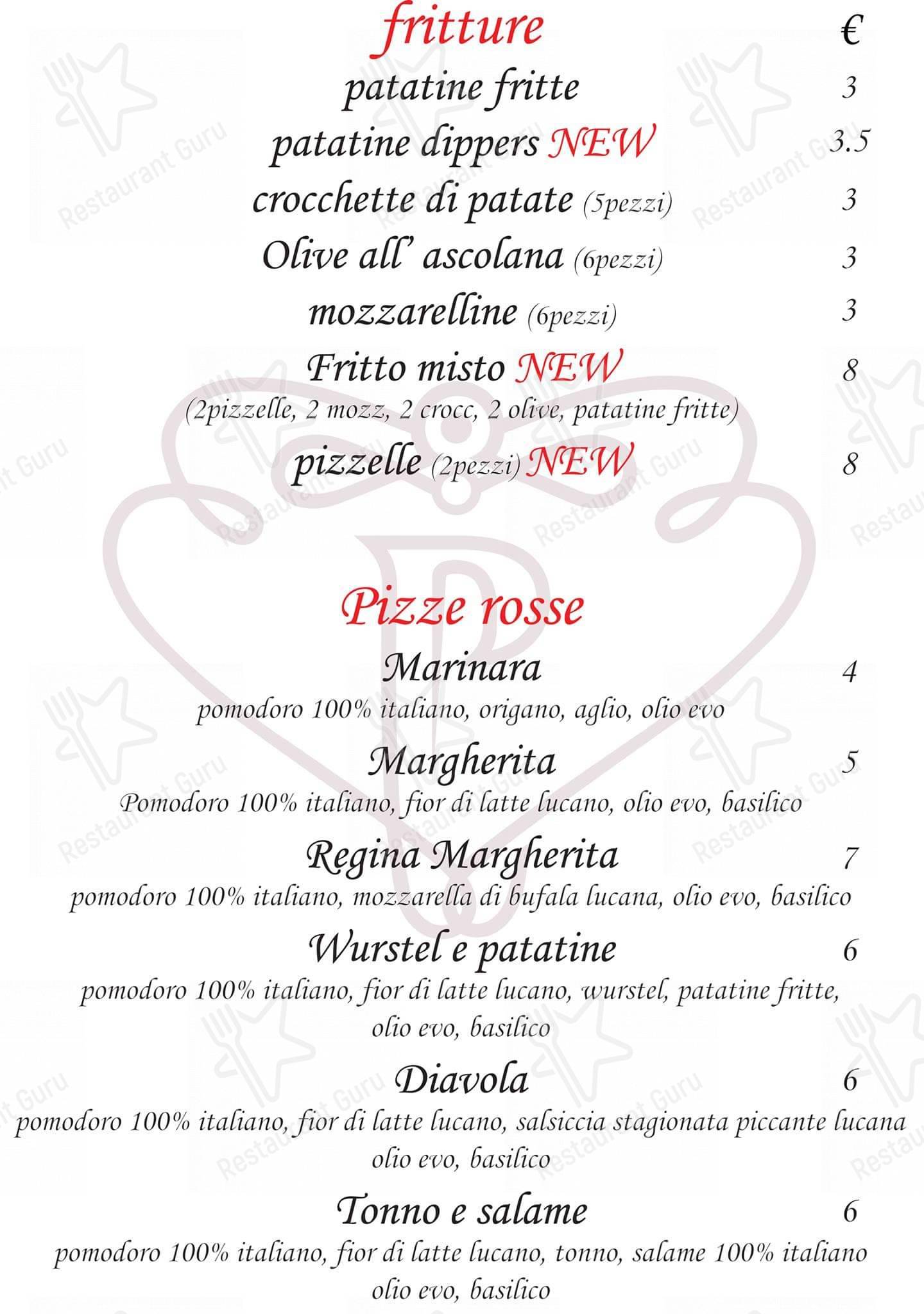 Menu di Ristorante Pizzeria La Pergola