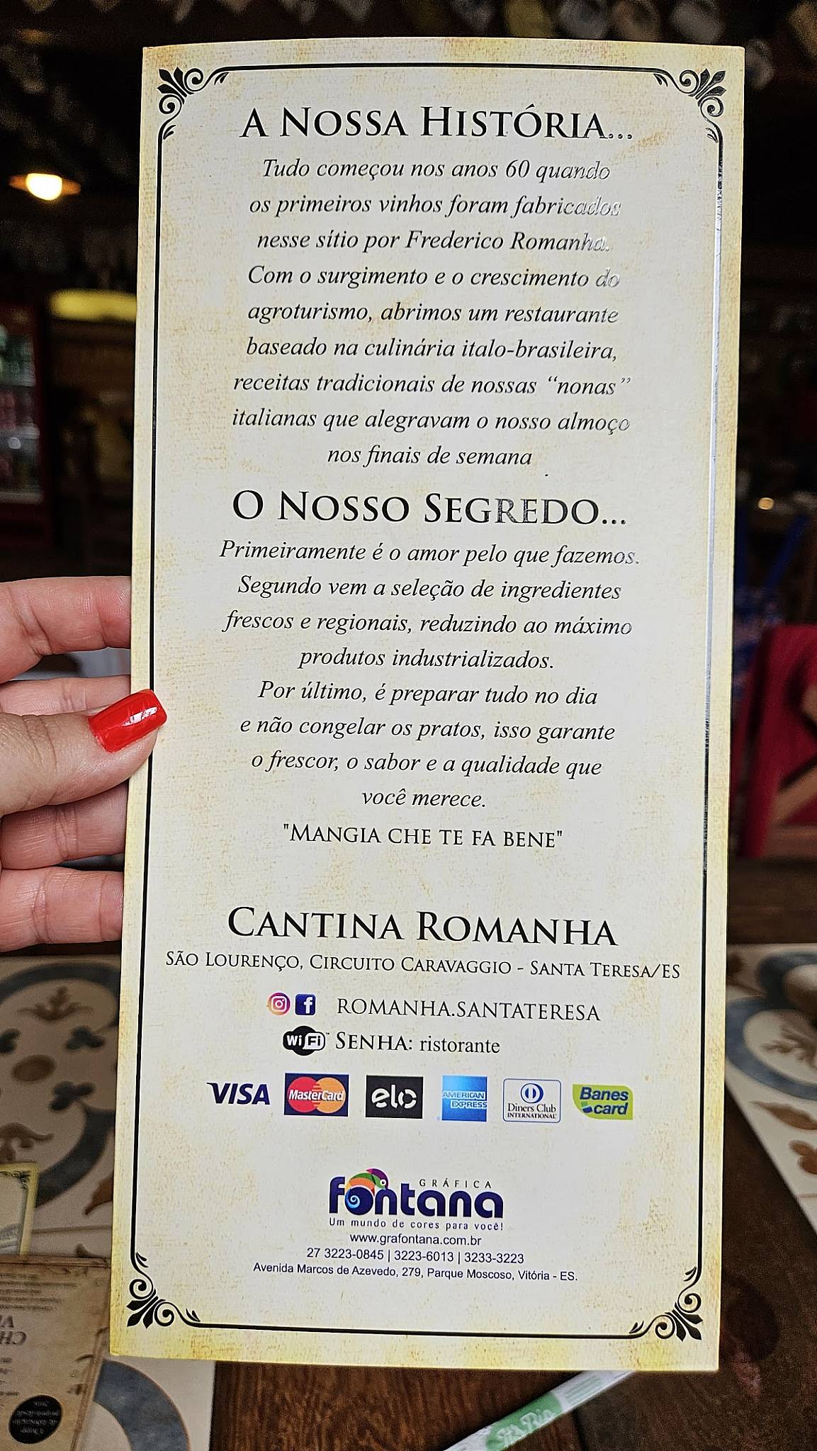 Ristorante Romanha e Produtos Artesanais cardápio