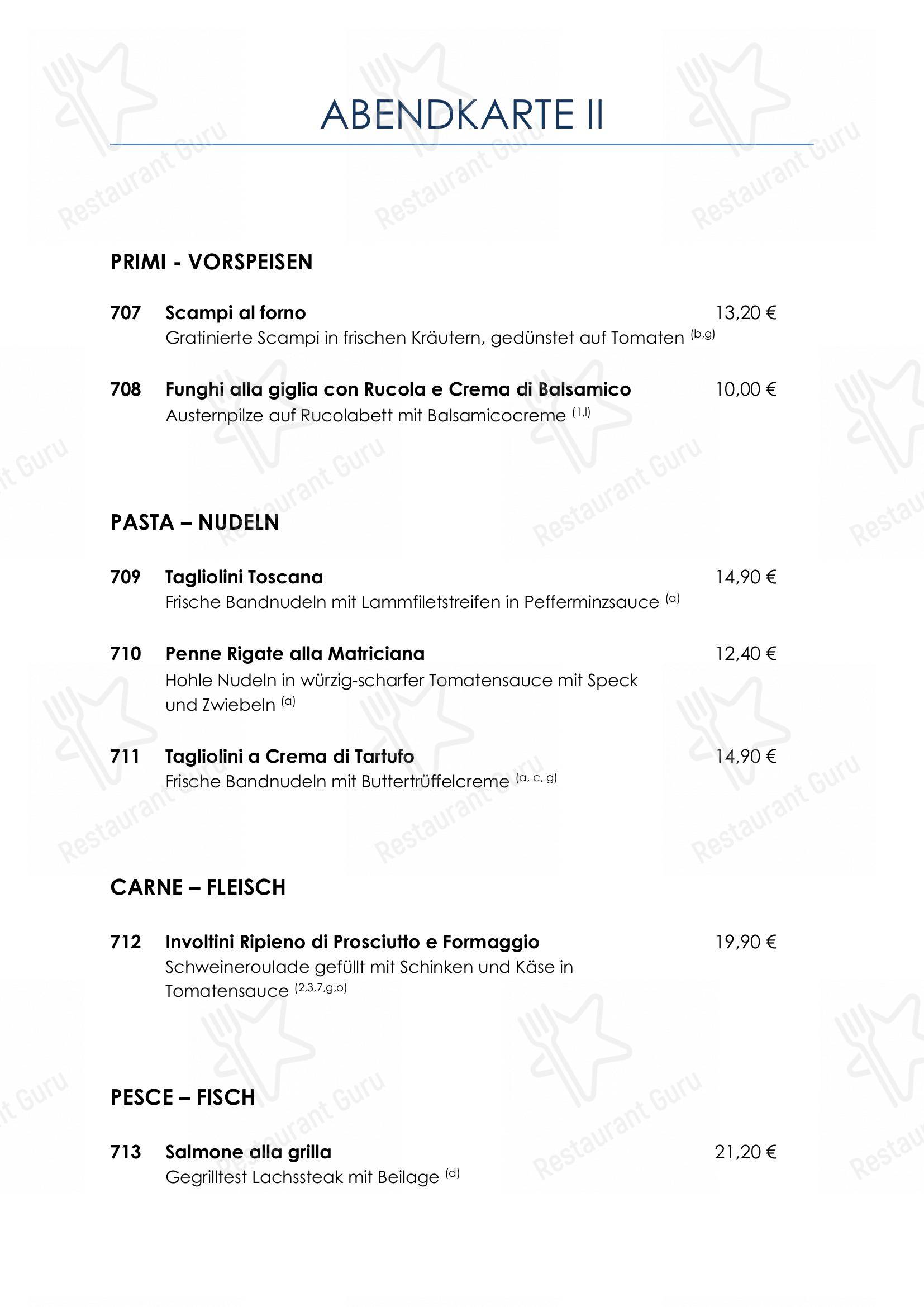 Menu pour Ristorante Toscanini - Menu bar